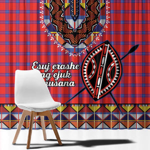 Afro Kenya Maasai Shuka Personalized Window Curtain Maasai Shield Mix Dashiki