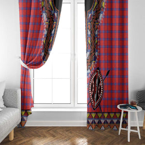 Afro Kenya Maasai Shuka Personalized Window Curtain Maasai Shield Mix Dashiki