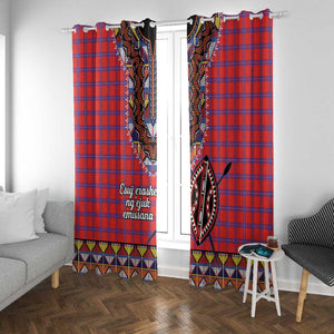 Afro Kenya Maasai Shuka Personalized Window Curtain Maasai Shield Mix Dashiki