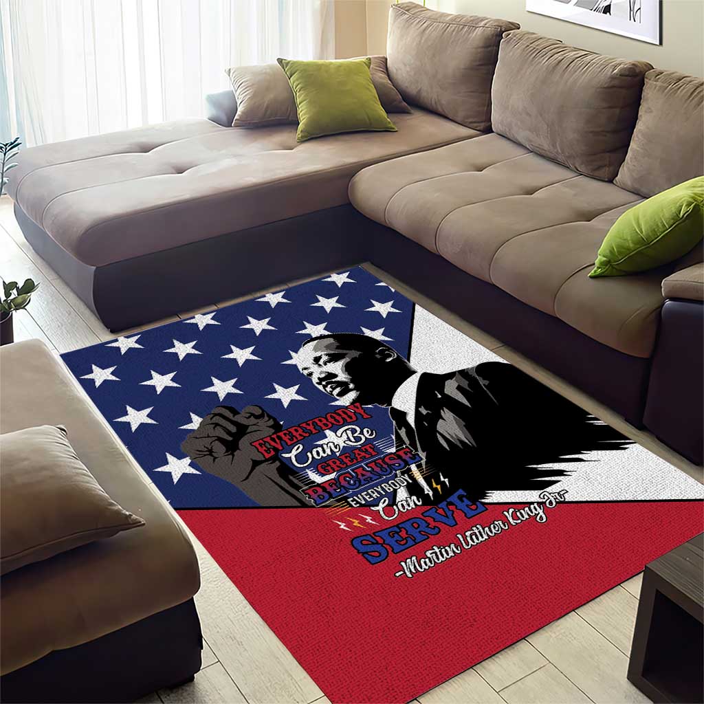 Black Americans Happy MLK Day Area Rug Everybody Can Be Great Because Everybody Can Serve