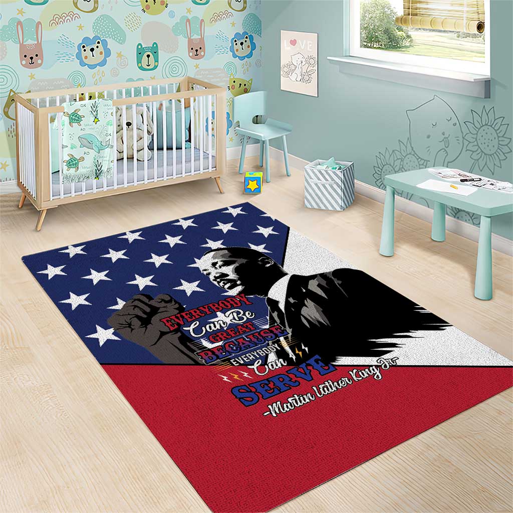 Black Americans Happy MLK Day Area Rug Everybody Can Be Great Because Everybody Can Serve