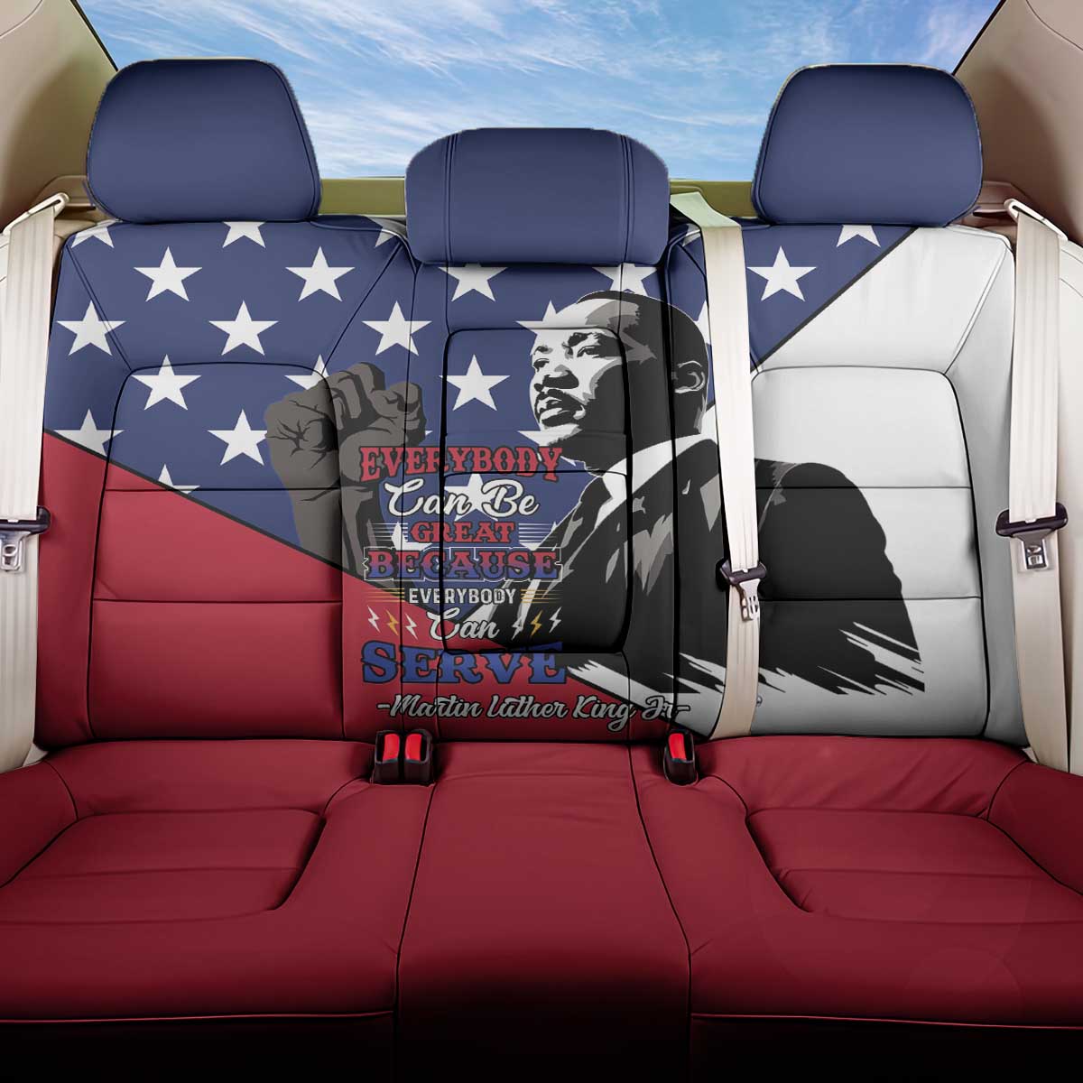 Black Americans Happy MLK Day Back Car Seat Cover Everybody Can Be Great Because Everybody Can Serve