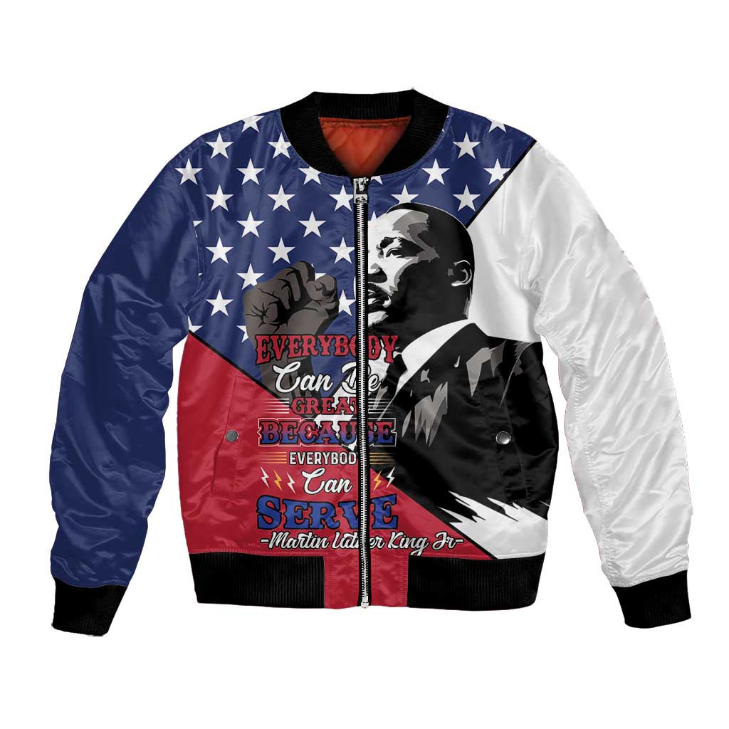 Black Americans Happy MLK Day Bomber Jacket Everybody Can Be Great Because Everybody Can Serve