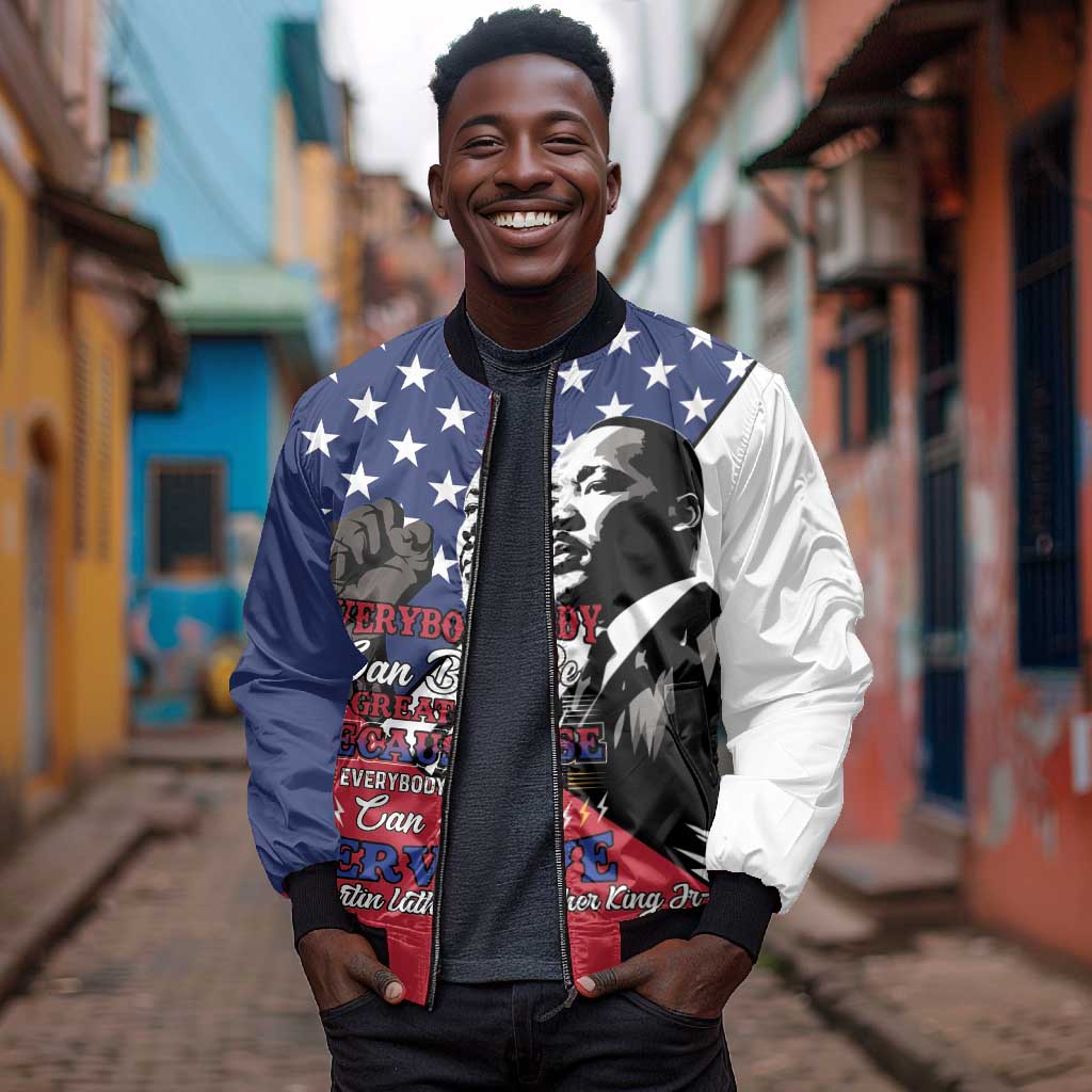 Black Americans Happy MLK Day Bomber Jacket Everybody Can Be Great Because Everybody Can Serve