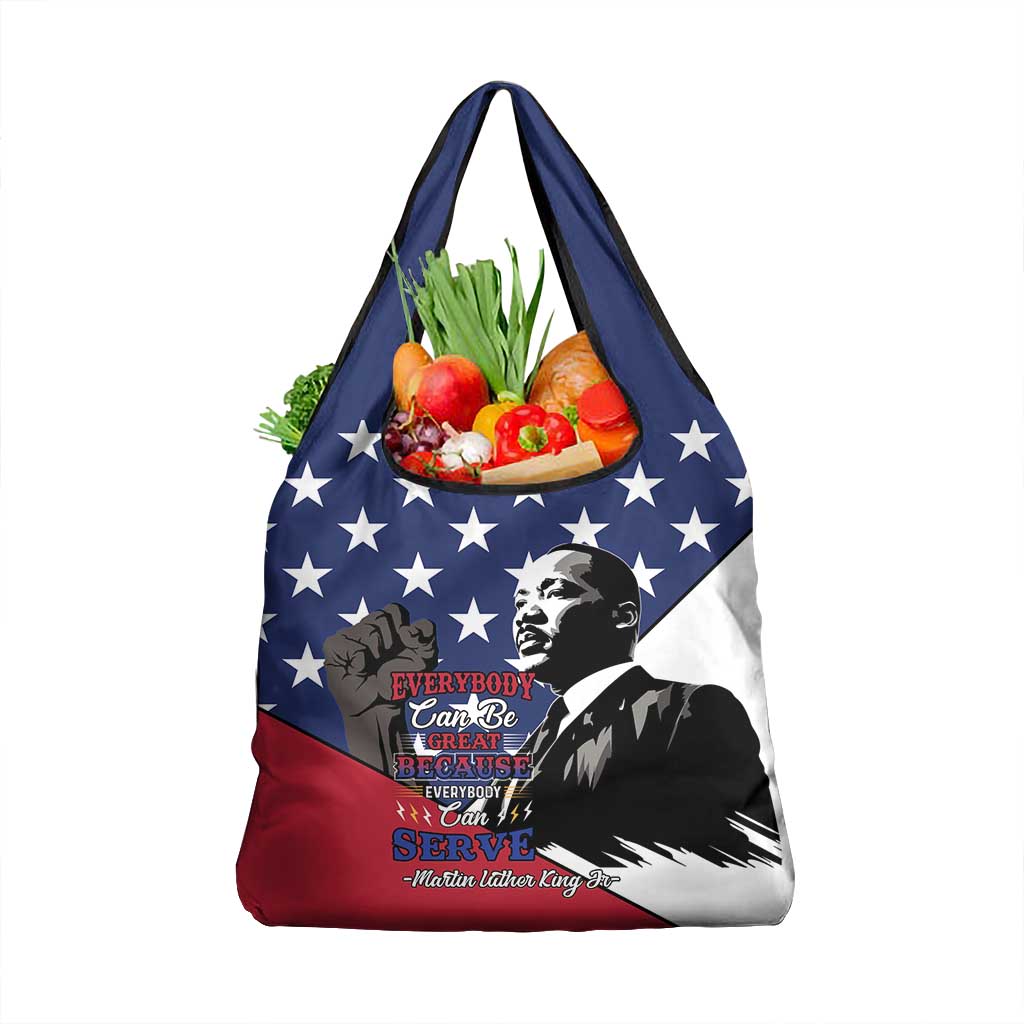 Black Americans Happy MLK Day Grocery Bag Everybody Can Be Great Because Everybody Can Serve