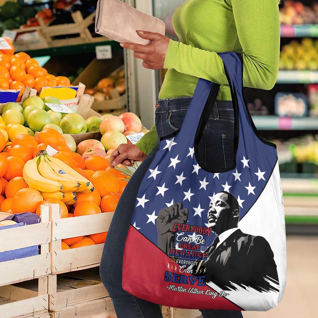 Black Americans Happy MLK Day Grocery Bag Everybody Can Be Great Because Everybody Can Serve