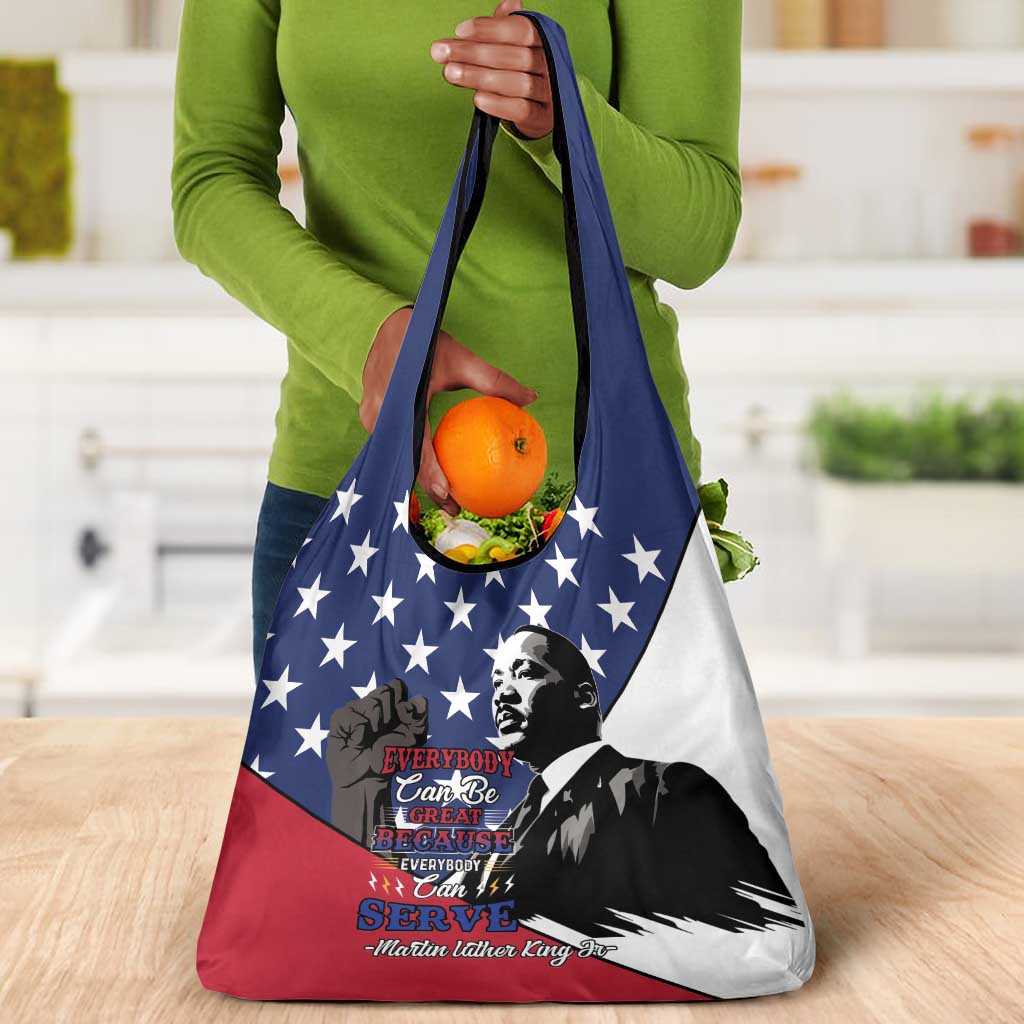Black Americans Happy MLK Day Grocery Bag Everybody Can Be Great Because Everybody Can Serve