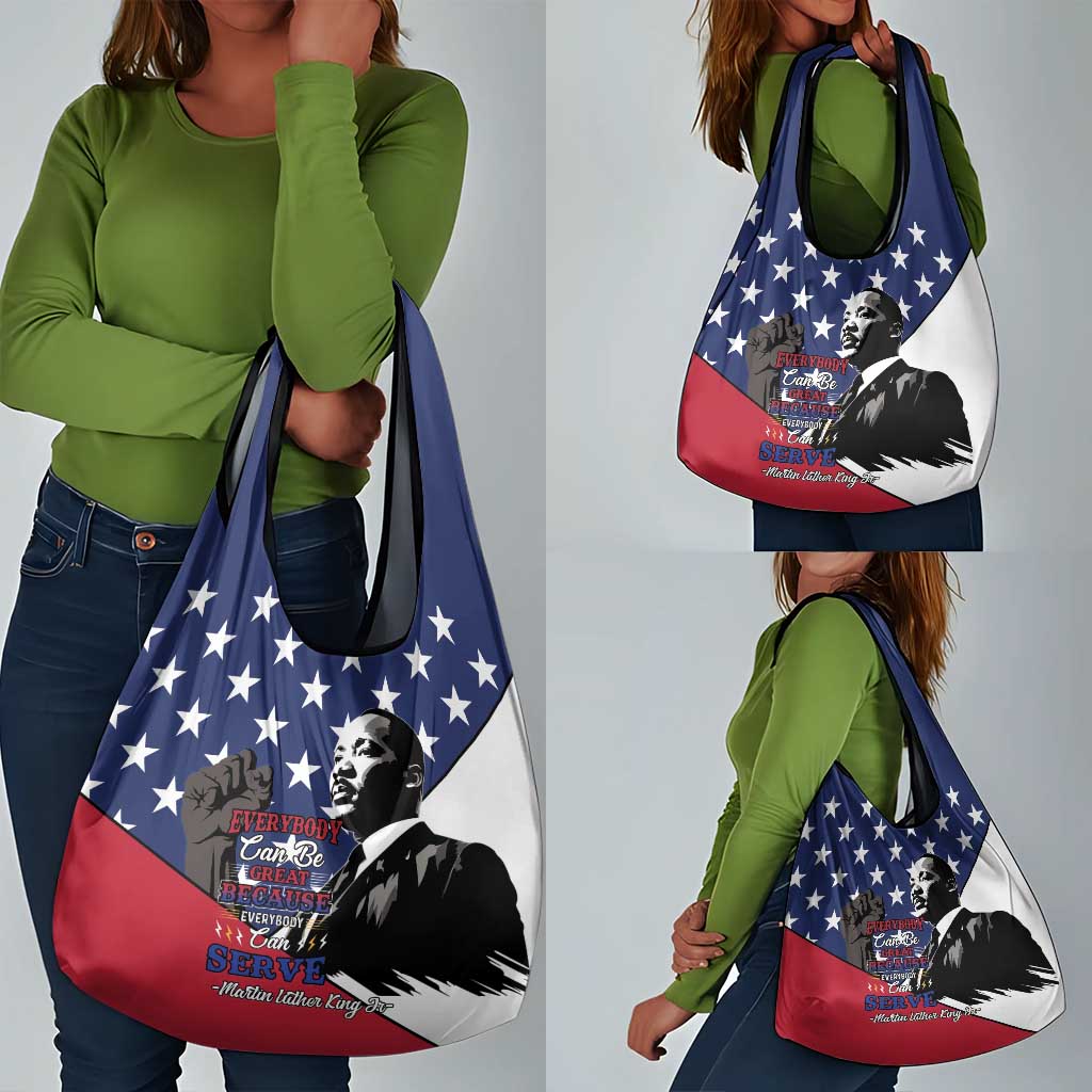 Black Americans Happy MLK Day Grocery Bag Everybody Can Be Great Because Everybody Can Serve