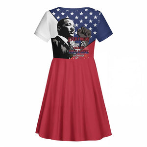 Black Americans Happy MLK Day Kid Short Sleeve Dress Everybody Can Be Great Because Everybody Can Serve