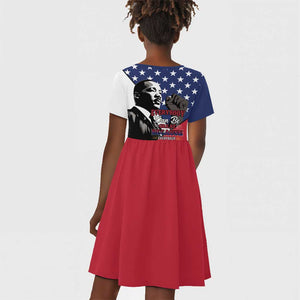 Black Americans Happy MLK Day Kid Short Sleeve Dress Everybody Can Be Great Because Everybody Can Serve