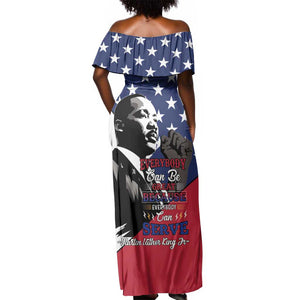 Black Americans Happy MLK Day Off Shoulder Maxi Dress Everybody Can Be Great Because Everybody Can Serve