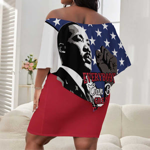 Black Americans Happy MLK Day Off Shoulder Short Dress Everybody Can Be Great Because Everybody Can Serve