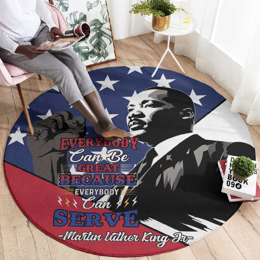 Black Americans Happy MLK Day Round Carpet Everybody Can Be Great Because Everybody Can Serve