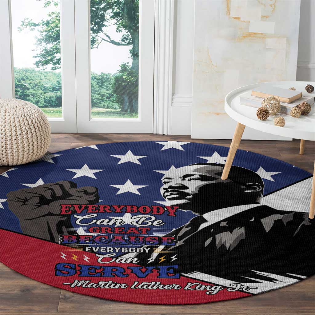Black Americans Happy MLK Day Round Carpet Everybody Can Be Great Because Everybody Can Serve