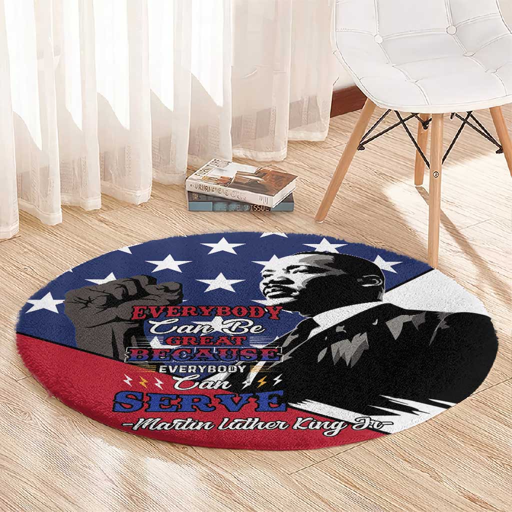 Black Americans Happy MLK Day Round Carpet Everybody Can Be Great Because Everybody Can Serve