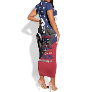 Black Americans Happy MLK Day Short Sleeve Bodycon Dress Everybody Can Be Great Because Everybody Can Serve