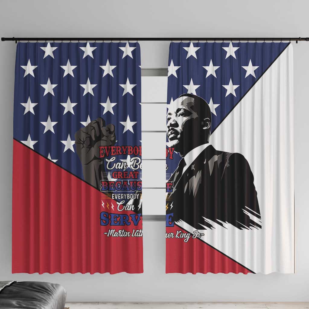 Black Americans Happy MLK Day Window Curtain Everybody Can Be Great Because Everybody Can Serve