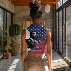 Black Americans Happy MLK Day Women Sleeveless Polo Shirt Everybody Can Be Great Because Everybody Can Serve