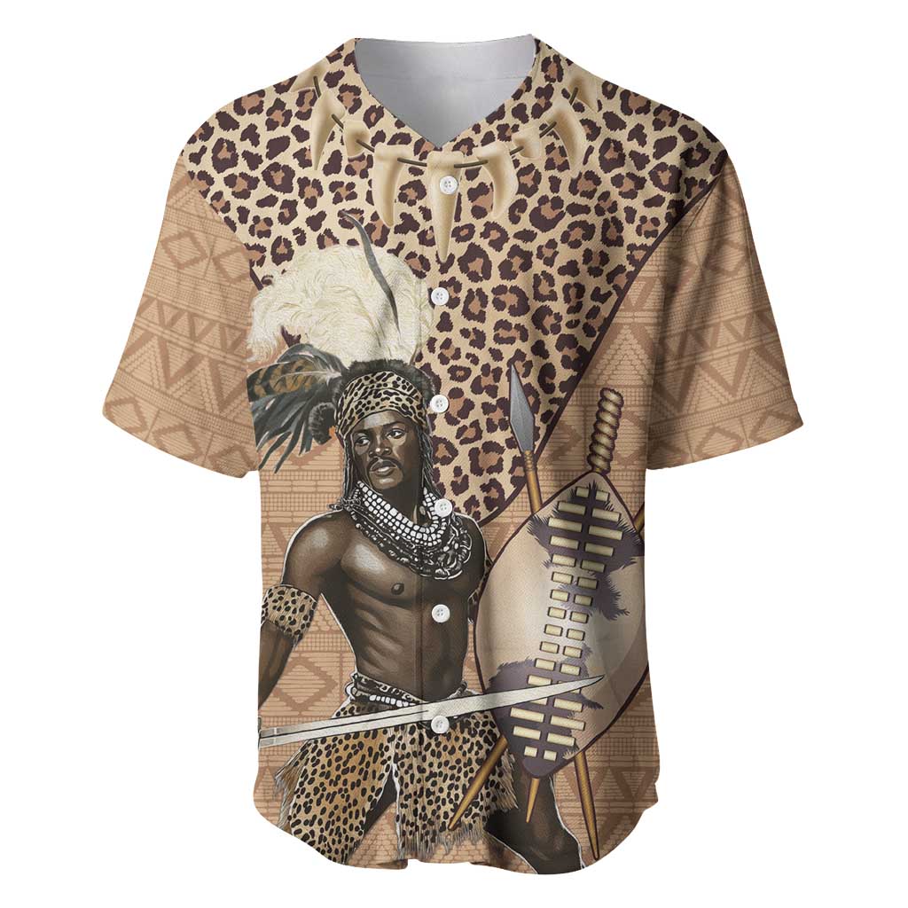 South Africa Zulu People Baseball Jersey Zulu Warrior - African Pattern