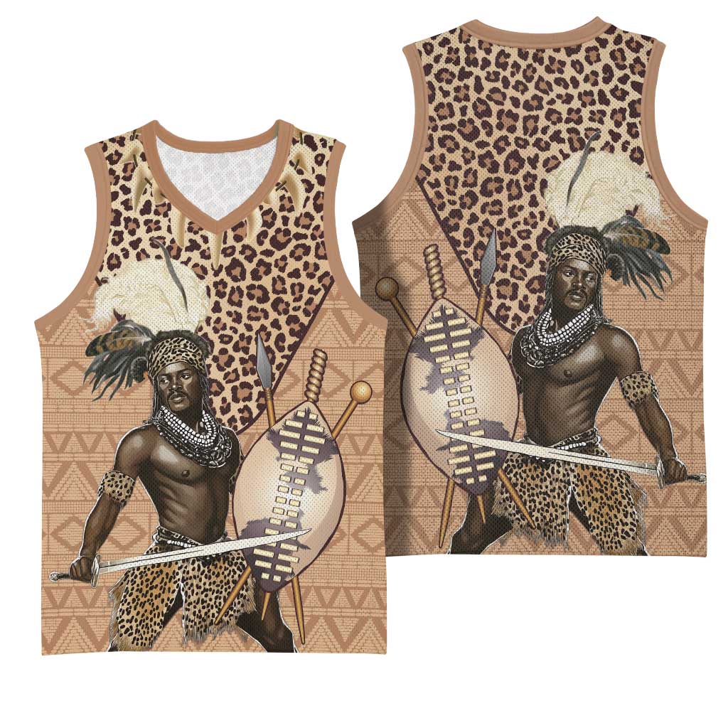 South Africa Zulu People Basketball Jersey Zulu Warrior - African Pattern LT15