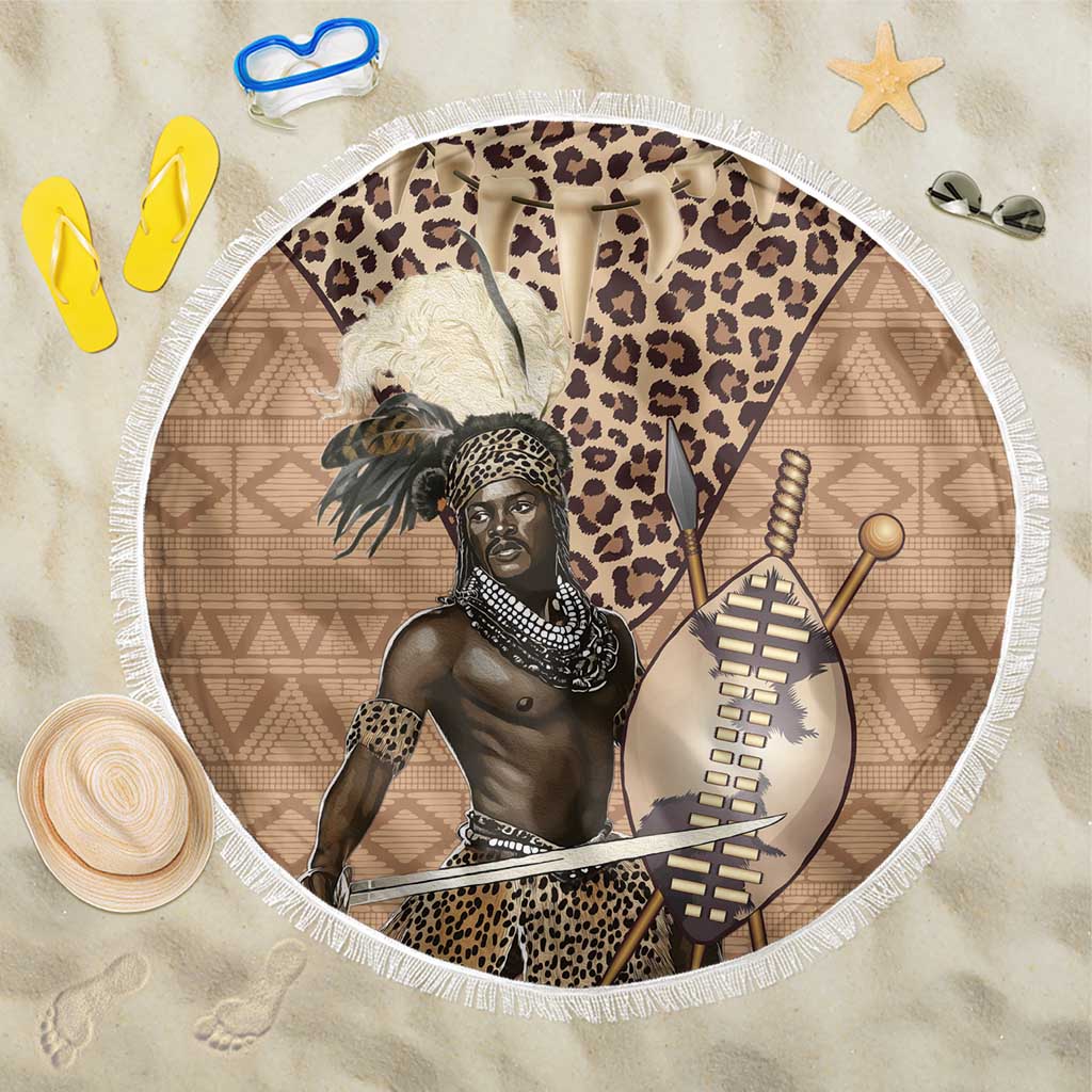 South Africa Zulu People Beach Blanket Zulu Warrior - African Pattern