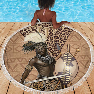 South Africa Zulu People Beach Blanket Zulu Warrior - African Pattern