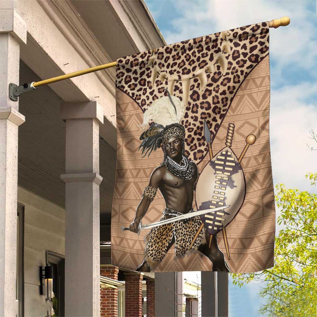 South Africa Zulu People Garden Flag Zulu Warrior - African Pattern