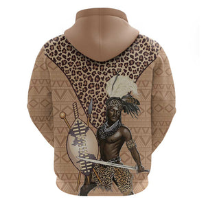 South Africa Zulu People Hoodie Zulu Warrior - African Pattern