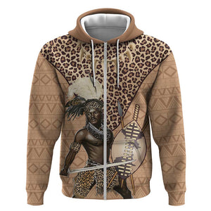 South Africa Zulu People Hoodie Zulu Warrior - African Pattern