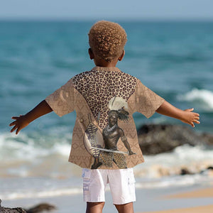 South Africa Zulu People Kid Hawaiian Shirt Zulu Warrior - African Pattern