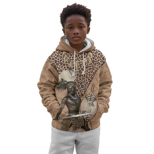 South Africa Zulu People Kid Hoodie Zulu Warrior - African Pattern