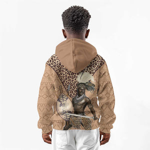 South Africa Zulu People Kid Hoodie Zulu Warrior - African Pattern