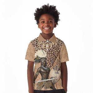 South Africa Zulu People Kid Polo Shirt Zulu Warrior - African Pattern