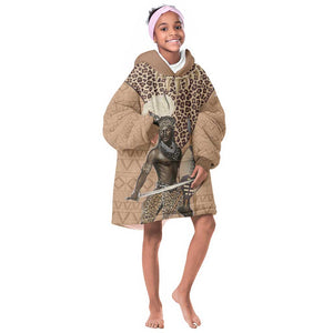 South Africa Zulu People Kid Wearable Blanket Hoodie Zulu Warrior - African Pattern