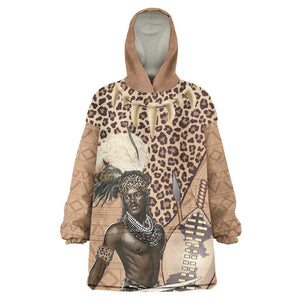 South Africa Zulu People Kid Wearable Blanket Hoodie Zulu Warrior - African Pattern