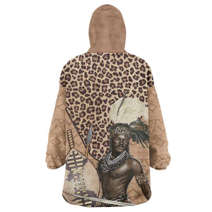 South Africa Zulu People Kid Wearable Blanket Hoodie Zulu Warrior - African Pattern