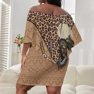 South Africa Zulu People Off Shoulder Short Dress Zulu Warrior - African Pattern