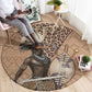 South Africa Zulu People Round Carpet Zulu Warrior - African Pattern