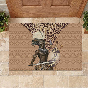 South Africa Zulu People Rubber Doormat Zulu Warrior - African Pattern