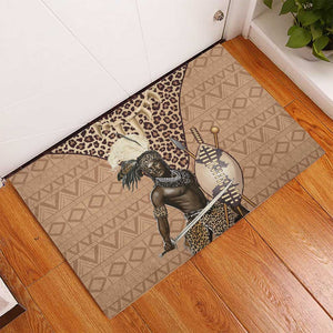 South Africa Zulu People Rubber Doormat Zulu Warrior - African Pattern