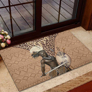 South Africa Zulu People Rubber Doormat Zulu Warrior - African Pattern