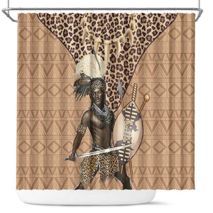 South Africa Zulu People Shower Curtain Zulu Warrior - African Pattern