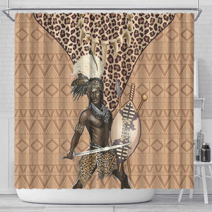 South Africa Zulu People Shower Curtain Zulu Warrior - African Pattern