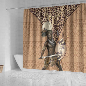 South Africa Zulu People Shower Curtain Zulu Warrior - African Pattern