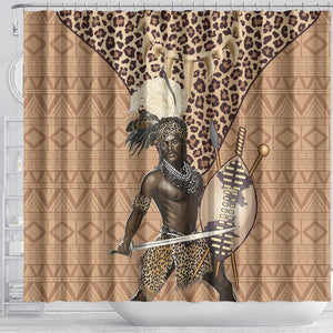 South Africa Zulu People Shower Curtain Zulu Warrior - African Pattern