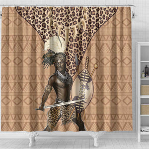 South Africa Zulu People Shower Curtain Zulu Warrior - African Pattern