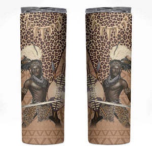 South Africa Zulu People Skinny Tumbler Zulu Warrior - African Pattern