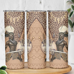 South Africa Zulu People Skinny Tumbler Zulu Warrior - African Pattern