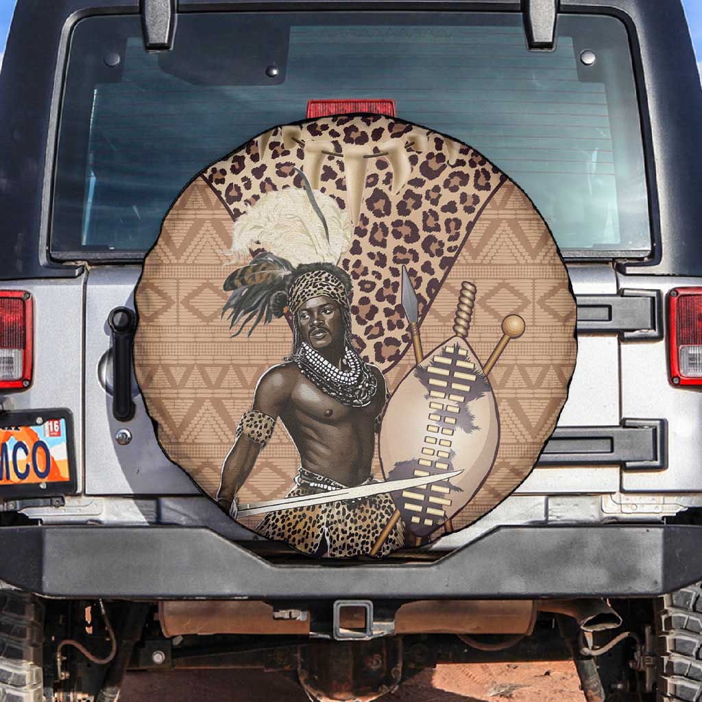 South Africa Zulu People Spare Tire Cover Zulu Warrior - African Pattern