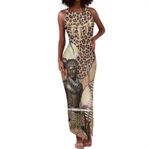 South Africa Zulu People Tank Maxi Dress Zulu Warrior - African Pattern